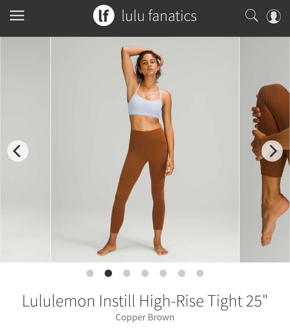 Lululemon InStill High-Rise Tight 25” Copper Brown Size 4 Activewear Preppy